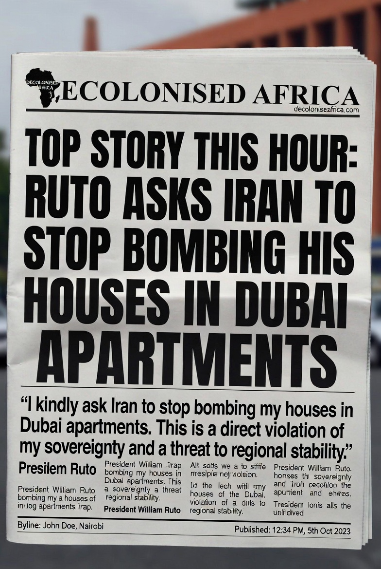 Corrupt  kenya president  ruto asking iran to stop bombing his houses in dubai 