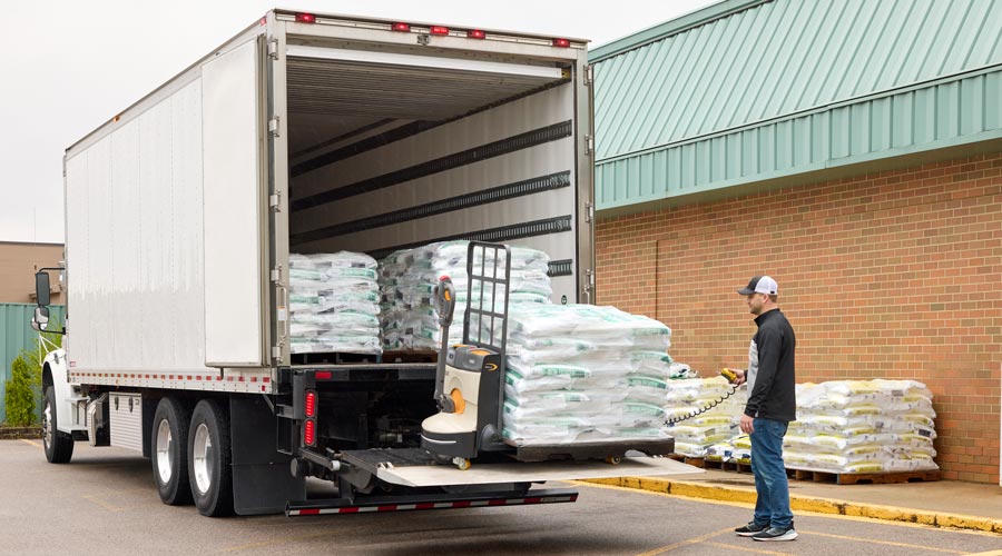 Pallet into truck